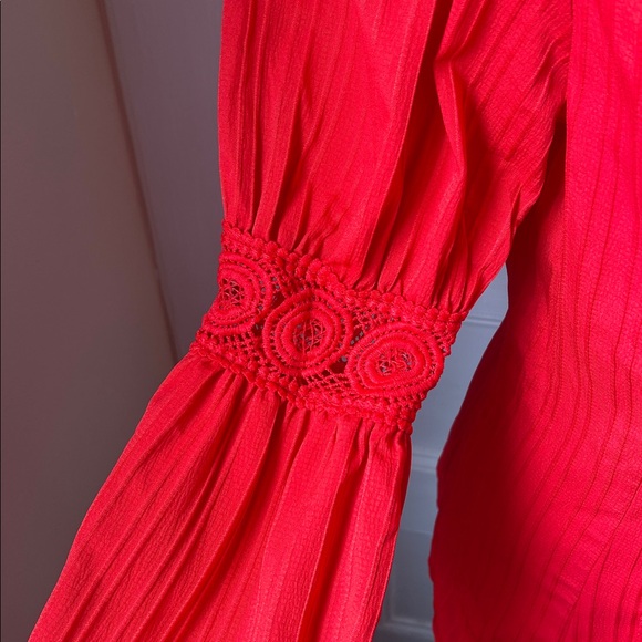 SHEIN Button Down Boho Eyelet Blouse - Picture 4 of 6